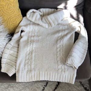 Anthropologie, sleeping on snow, cream, cowl neck sweater, women small